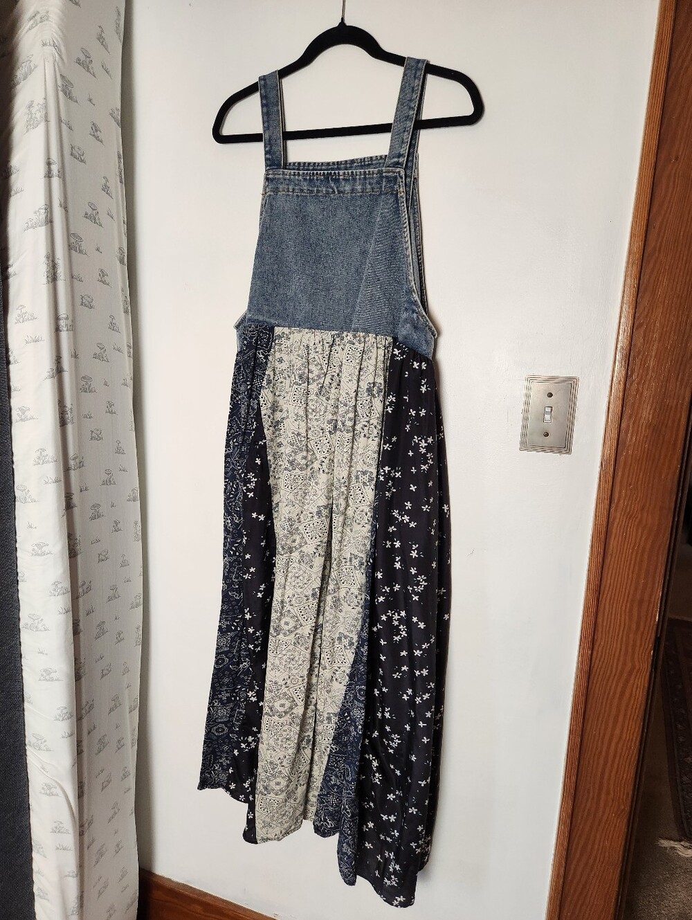 Oddi Patchwork Overalls Midi Dress Size L - Picture 3 of 5